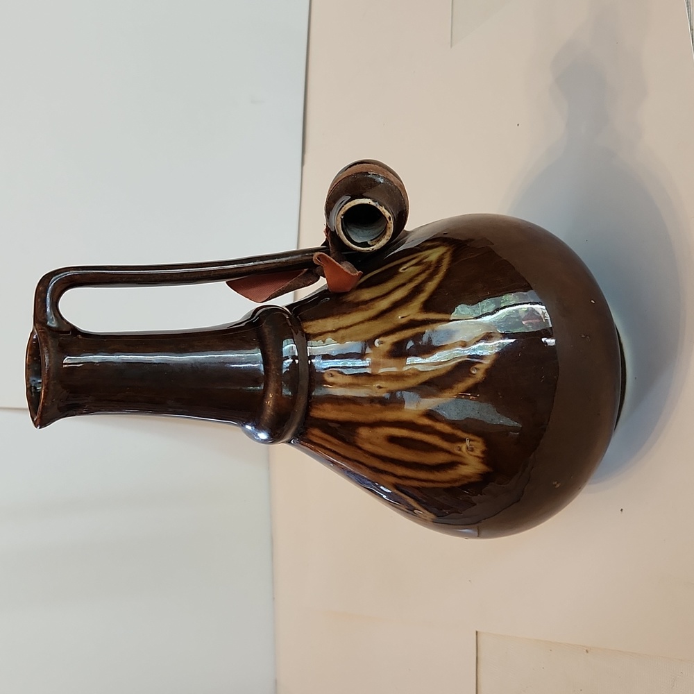 Vintage Polish Pottery Decanter with lid